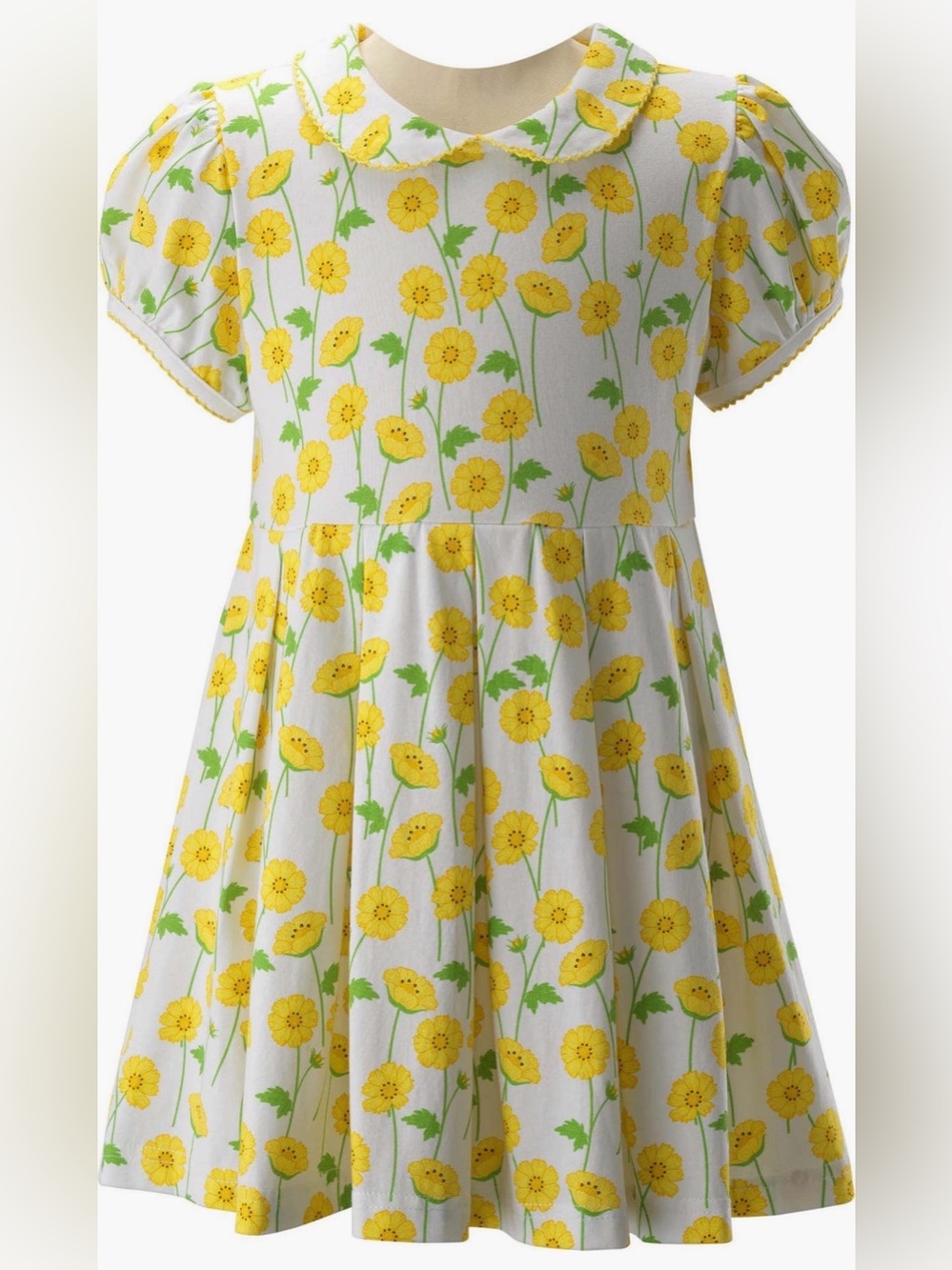 Rachel Riley Buttercup Print Girls Fit and Flare Dress Size 2T